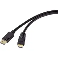 Renkforce RF-4581872 DisplayPort-kabel DisplayPort / HDMI Adapterkabel DisplayPort-stekker, HDMI-A-stekker 15.00 m Zwart