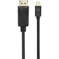 Renkforce RF-4538178 DisplayPort-kabel Mini-displayport / DisplayPort Adapterkabel Mini DisplayPort-stekker, DisplayPort-stekker 3.00 m Zwart Vergulde