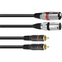 Omnitronic 3022522E audiokabel, 6 meter, 2 x XLR (3-polig), 2 x RCA, zwart (3022522E)