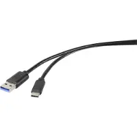 Renkforce RF-4535908 USB-kabel USB 3.2 Gen1 USB-A stekker, USB-C stekker 3.00 m Zwart