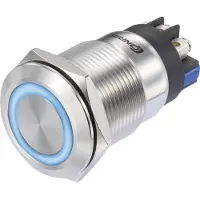 TRU COMPONENTS TC-8904692 LAS1-GQ-11E/L/B/12V/S Drukschakelaar 250 V/AC 3 A 1x aan/(aan) Moment Blauw IP65 1 stuk(s)