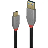 Lindy 36910 USB-kabel USB 3.2 Gen2 USB-C stekker, USB-A stekker 0.50 m Zwart, Grijs Afgeschermd (drievoudig)