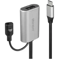 Lindy 43270 USB-kabel USB 3.2 Gen1 USB-C stekker, USB-A bus 5.00 m Zwart, Grijs Actief met signaalversterking