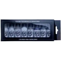 Vallejo 71176 Modelspoor mengkleur Zilver, Staal, Goud, Messing, Koper, Artic-blauw, Gunmetal, Zwart 8 stuk(s)