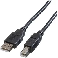 Roline USB 2.0 Kabel, Type A-B, Type A-B, zwart, 3 m