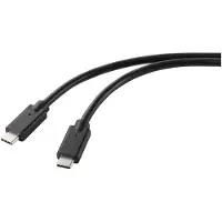 Renkforce RF-5251922 USB-laadkabel USB 2.0 USB-C stekker, USB-C stekker 2.00 m Zwart TPE-mantel