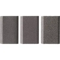 Kwb 088900 Schuurspongenset, 3 stuks, afgerond en gefreesd, met medium, fijne en extra fijne korrel. 3 stuks