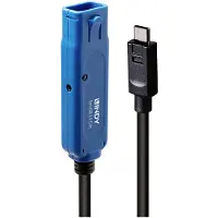 Lindy USB-kabel USB 3.2 Gen1 USB-A vrouwelijk, USB-C mannelijk 5.00 m zwart/blauw 43380