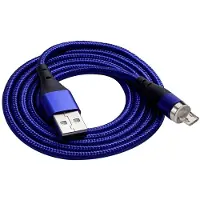 Akyga AK-USB-47 USB-kabel USB-A stekker, USB-micro-B stekker 1.00 m Blauw Magnetische stekker