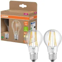 Osram LED Superstar Classic LED-lamp A 75 in klassieke gloeilampvorm, behuizing van helder glas, 5 W, 1055 lm, E27 fitting, warm wit licht met 2700 K, EEK A, diameter 60 mm.