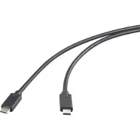 Renkforce RF-6609644 USB-C-kabel USB 3.2 Gen2x2 USB-C stekker, USB-C stekker 2.00 m Zwart TPE-mantel