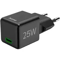 Hama USB C snellader | | 1 poort (USB C, 25W, Zwart)