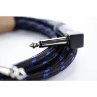 Cordial 14781 Jackplug Instrumenten Aansluitkabel [1x Jackplug male 6,3 mm (mono) - 1x Jackplug male 6,3 mm (mono)] 5 m Zwart, Blauw Textielmantel