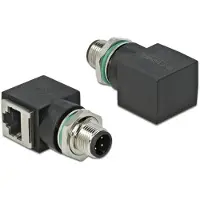 DeLOCK M12 / RJ45 Netwerk Adapter Kabel [1x M12-stekker - 1x RJ45-bus] Zwart