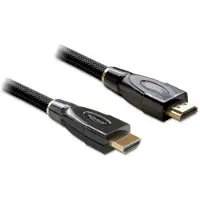 DeLOCK 82739 HDMI-kabel HDMI Aansluitkabel HDMI-A-stekker 5 m Zwart 4K UHD, Vergulde steekcontacten, Afgeschermd (drievoudig), Verdraaid