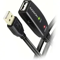Axagon ADR-220 USB-kabel USB 2.0 USB-A bus, USB-A stekker 20 m Zwart
