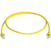 Telegärtner 100008507 RJ45 Netwerkkabel, patchkabel CAT 6A S/FTP 2.5 m Geel Vlambestendig, Met anti-kniktule 1 stuk(s)