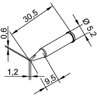 Ersa 102 CD LF 12 Soldeerpunt Beitelvorm, recht Grootte soldeerpunt 1.2 mm Lengte soldeerpunt: 30.5 mm Inhoud: 1 stuk(s)