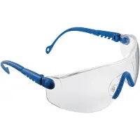 Honeywell veiligheidsbril Op-Tema, EN 166-1FT, blauwe veren, helder PC-glas, verstelbaar, FLEXICORD-bandje