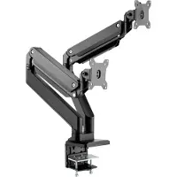 Roline LCD dubbele arm, tafelmontage, gasveer, elk 5 draaipunten, max. 15 kg