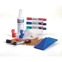Nobo Whiteboard Starterkit - Met 4 Whiteboard stiften - Wisser - Magneten - Reinigingsspray