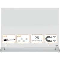 Nobo Glasbord Magnetisch Dubbel 60 (B) x 43 (H) cm Glanzend wit