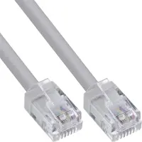 InLine RJ12 telecom kabel | rond | koper | grijs | 20 meter
