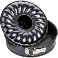 Coppens Zenker springvorm met vlakke- en tulband bodem black metallic 28cm