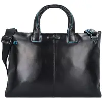 Piquadro Blue Square Aktentas Leder 42 cm Laptopvak zwart