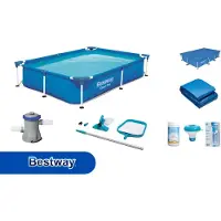 Bestway Steel Pro, rechthoekig zwembad - 221x150x43 cm - 8-delig - S22225