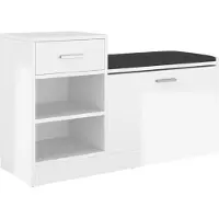 vidaXL Schoenenbank 94,5x31x57 cm bewerkt hout hoogglans wit