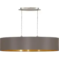 Eglo moderne lamp, model MASERLO, nikkel mat / cappuccino, E27, max. 2x60W
