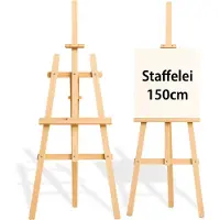 Amazinggirl Schildersezel hout groot – Houten schilder ezel in hoogte verstelbaar voor schilderen atelier & bruiloft – ezel voor kinderen volwassenen inklapbaar canvas 150 cm