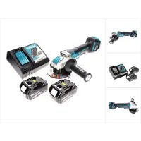 Makita DGA 519 RT accu haakse slijper 18 V 125 mm Brushless X-Lock + 2x accu 5.0 Ah + lader