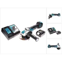 Makita DGA 519 RG1 Snoerloze haakse slijper 18 V 125 mm Brushless X-Lock + 1x oplaadbare accu 6.0 Ah + lader