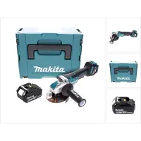 Makita DGA 519 G1J Snoerloze haakse slijper 18 V 125 mm Brushless X-Lock + 1x oplaadbare accu 6.0 Ah + Makpac - zonder lader