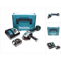 Makita DGA 519 RG1J accu-haakse slijper 18 V 125 mm borstelloos X-Lock + 1x accu 6,0 Ah + oplader + Makpac