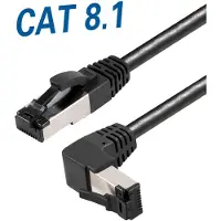 MaxTrack S/FTP CAT8.1 40 Gigabit netwerkkabel haaks naar boven / recht / zwart - LSZH - 5 meter