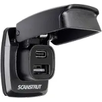 Scanstrut 1xusb-a&1xusb-c 12/flip Pro Fast Charging Double Usb Plug 24v Zilver