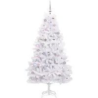 vidaXL Kunstmatige Hinged Kerstboom Wit 180 cm PVC en Staal