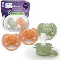 Philips Ultra Soft – Superzachte siliconen fopspeen (18mnd+) – Voor gevoelige huid – 4stuks - SCF093/07