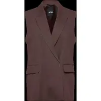 BOSS Relaxed-fit gilet van een linnenmix Maat 44