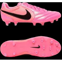 Nike Tiempo Ligera Pro Gras Voetbalschoenen (FG) Felroze Zwart