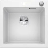 BLANCO PLEON 5, SILGRANIT PuraDur, wit, met afvoerbediening