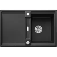 BLANCO ADIRA 45 S | Spoelbak van granietcomposiet (SILGRANIT) in antracietkleur | Inbouwmodel: opbouwmontage | Omkeerbaar | Geschikt voor onderkasten van 45 cm breed | Grote spoelbak | R