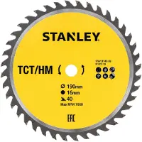 Stanley piła tarcz.z węglikiem tct/hm190x16x40z