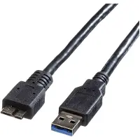 Roline USB 3.2 Gen 1 kabel, type, A M - Micro B M, zwart, 2 m