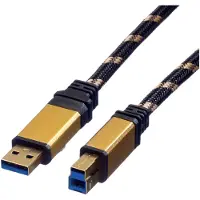 Roline USB-A naar USB-B kabel - USB3.0 - tot 2A / zwart - 3 meter