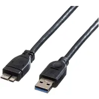 Roline USB 3.2 Gen 1 kabel, type A M - Micro A M, zwart, 0,8 m