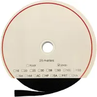 FASTECH T0202099990325 Klittenband Om vast te plakken Hotmelt Lusdeel (l x b) 25000 mm x 20 mm Zwart 25 m